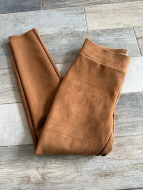 LOFT Rust Brown faux suede Leggings